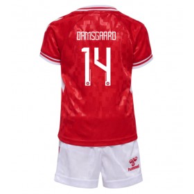 Dänemark Mikkel Damsgaard #14 Heimtrikot EM 2024 Kurzarm (+ kurze hosen)